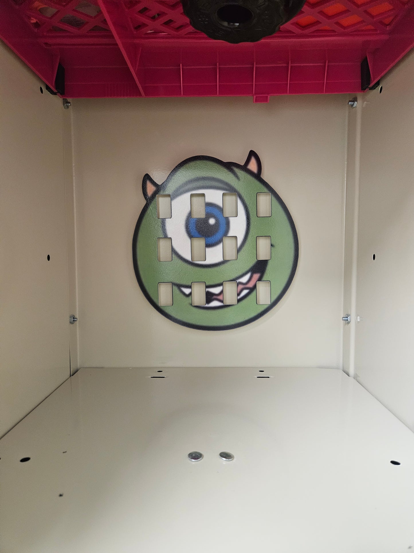 Monster Inc badge reel storage board for locker