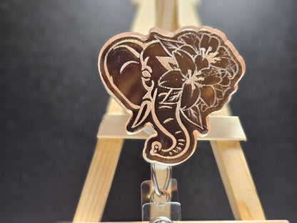 Mirrored reflective acrylic badge reel for ID badges
