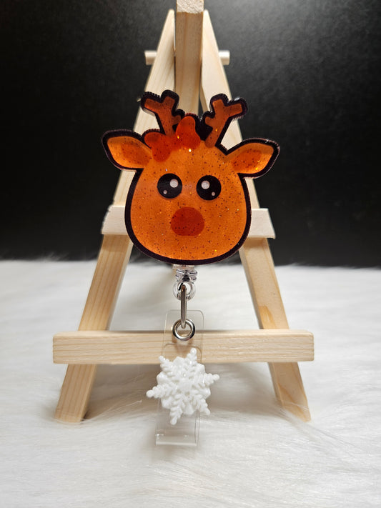 Cute Reindeer Badge Reel