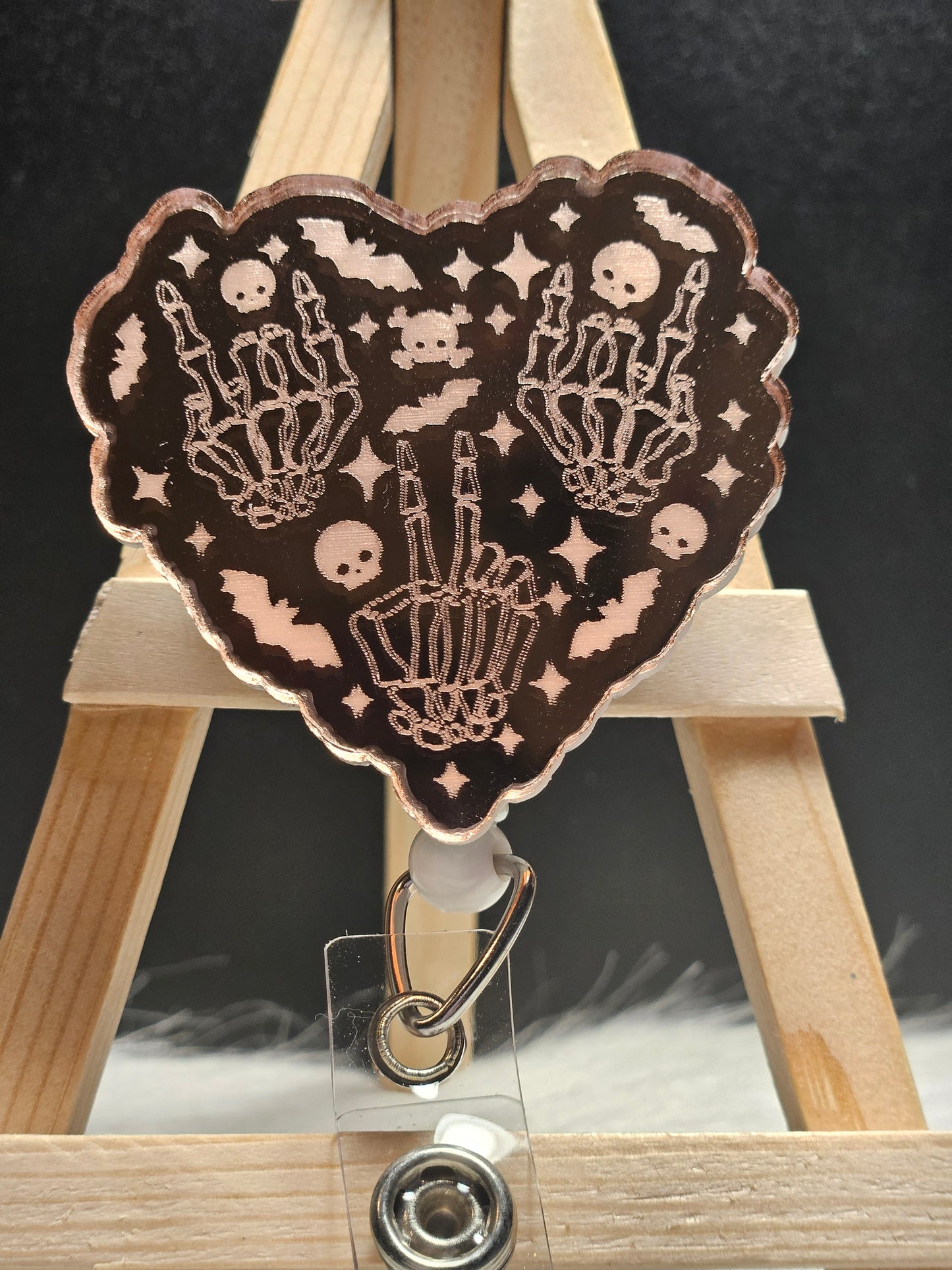 Skeleton Hands Mirrored Badge