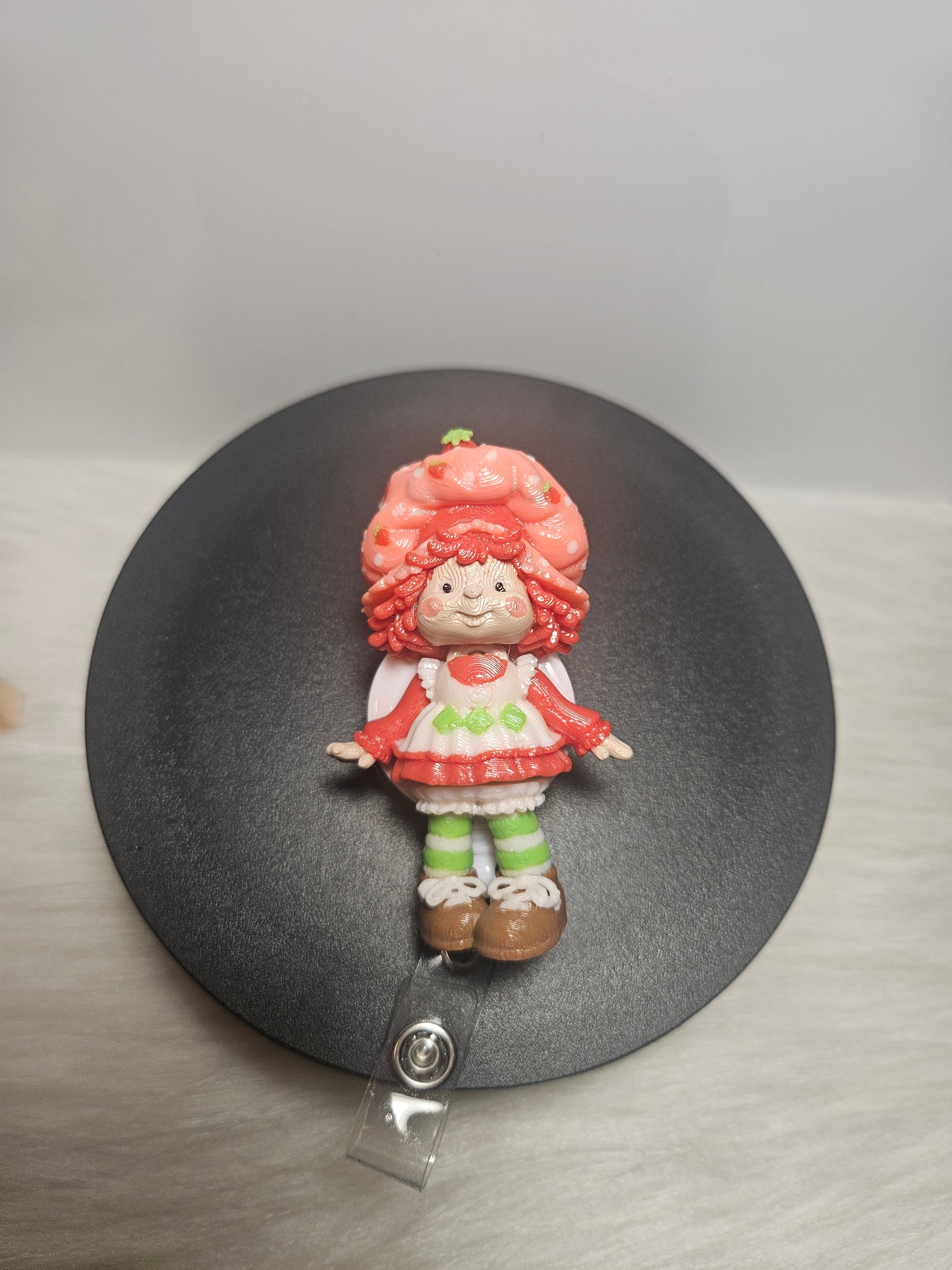 Strawberry Shortcake Badge Reel - 3D Printed Retractable ID Holder