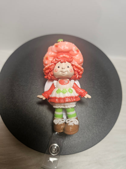 Strawberry Shortcake Badge Reel - 3D Printed Retractable ID Holder