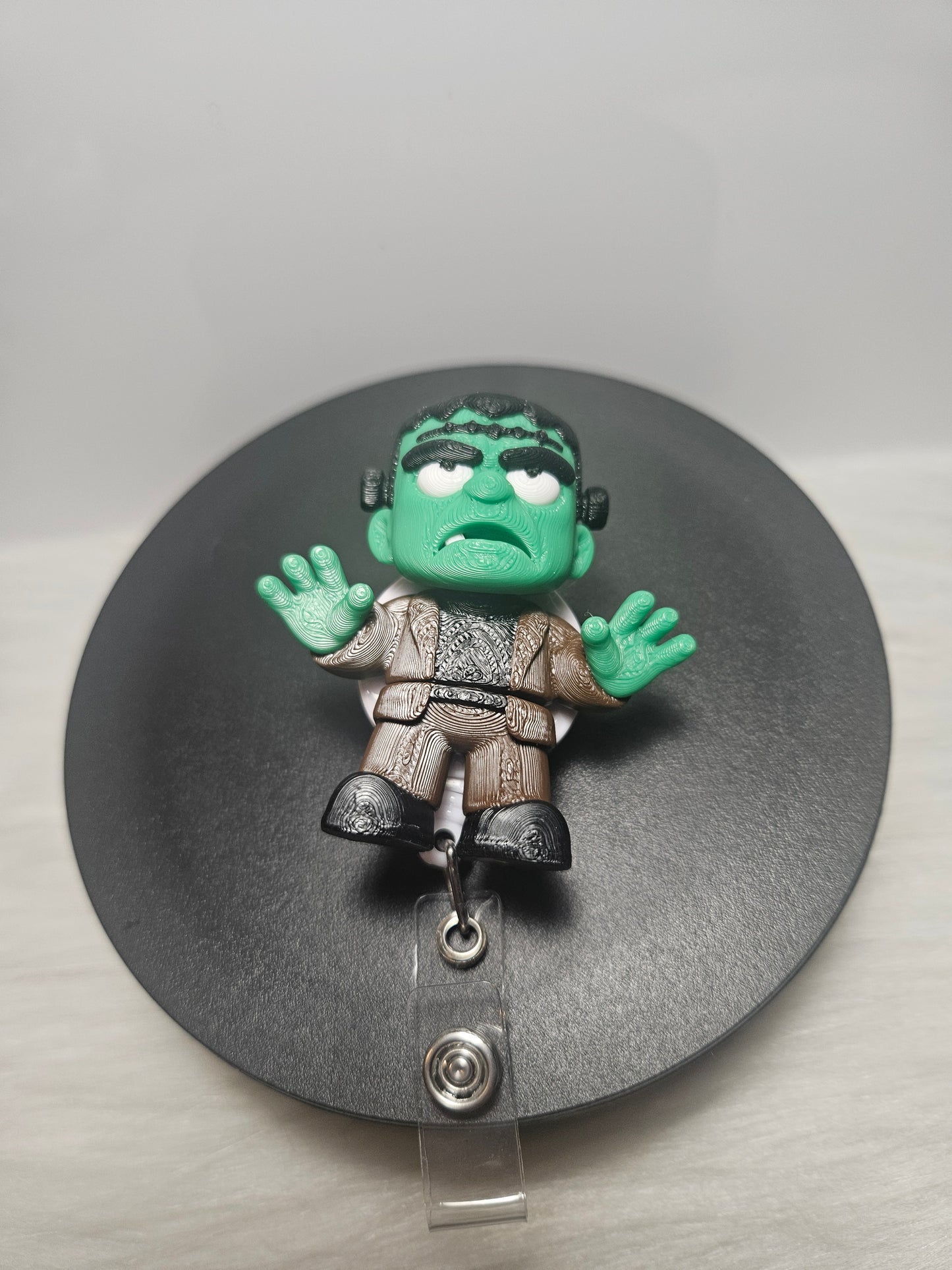 Frankenstein Badge Reel - 3D Printed Retractable ID Holder for Nurses & Halloween Lovers
