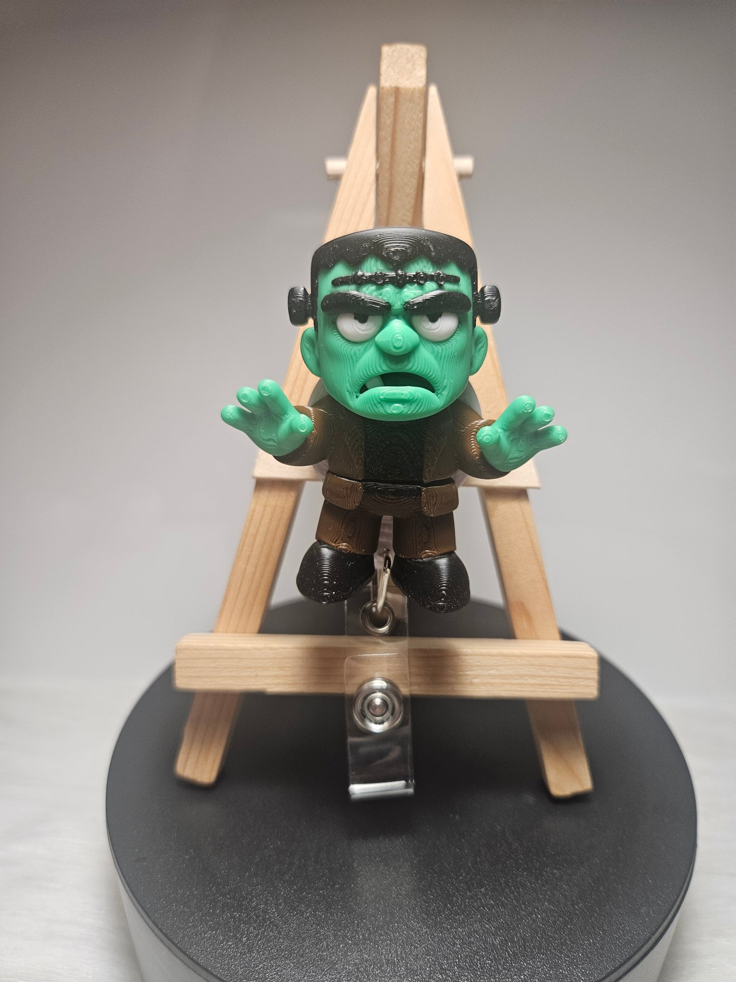 Frankenstein Badge Reel - 3D Printed Retractable ID Holder for Nurses & Halloween Lovers