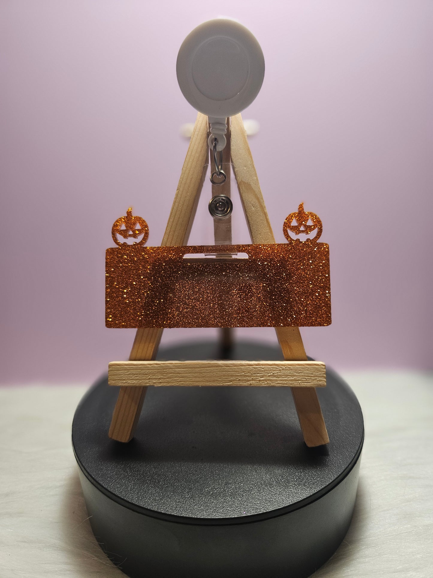 Badge Buddy Topper Glitter Pumpkins