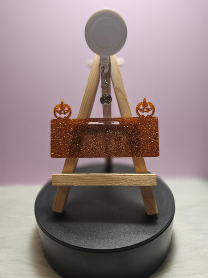 Badge Buddy Topper Glitter Pumpkins