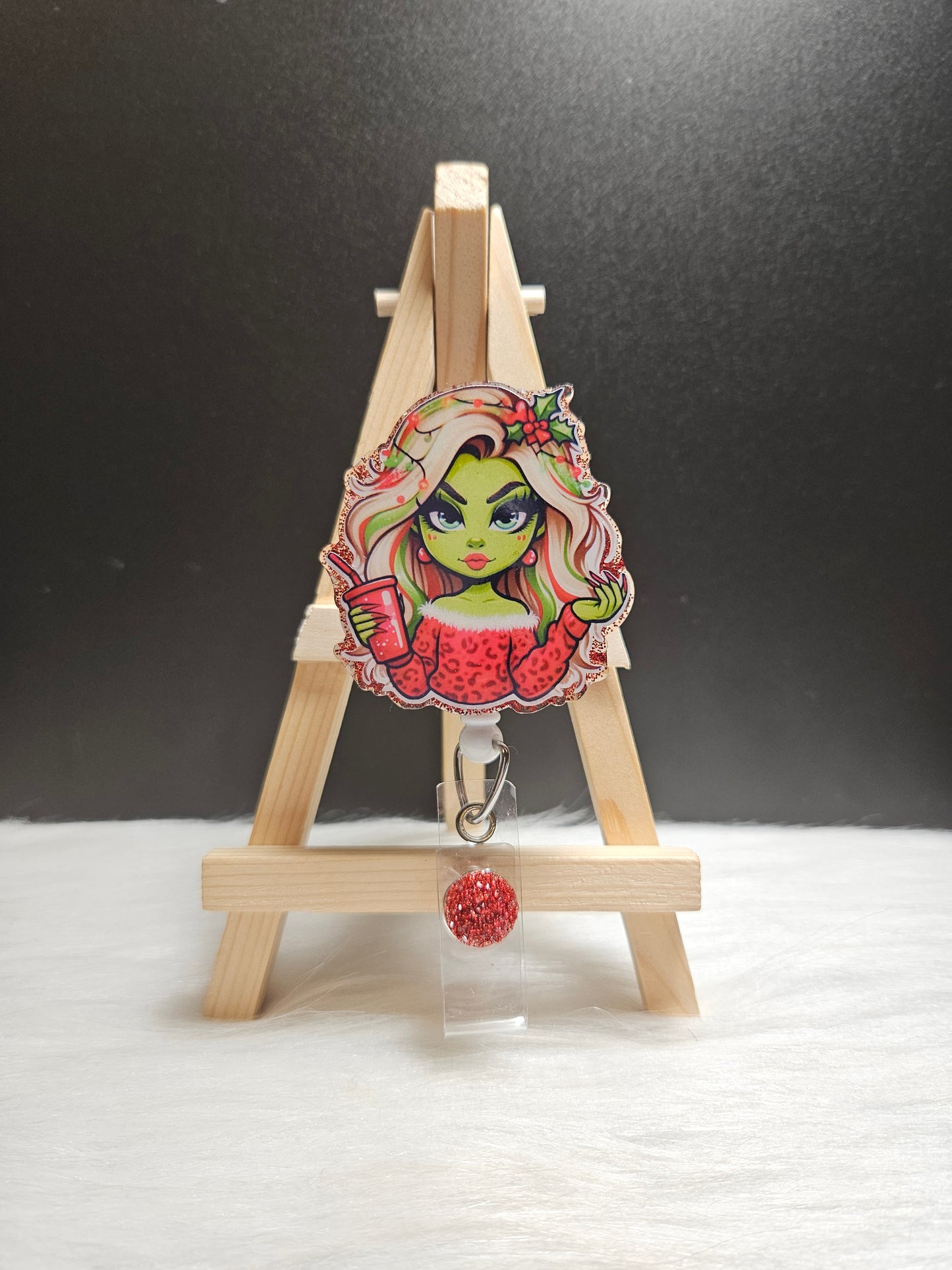 Grinch Girl Badge Reel