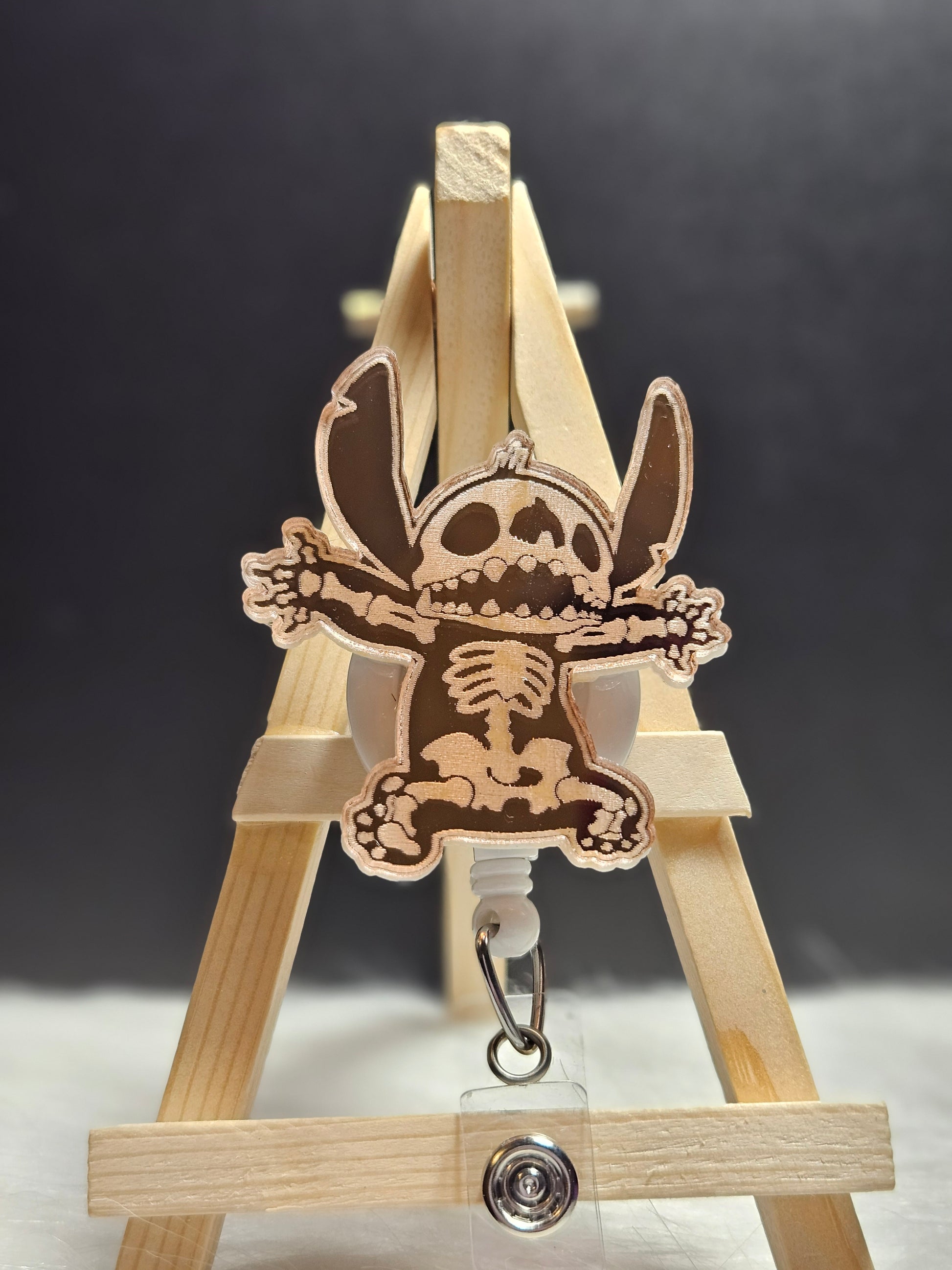 Mirrored reflective acrylic badge reel for ID badges
