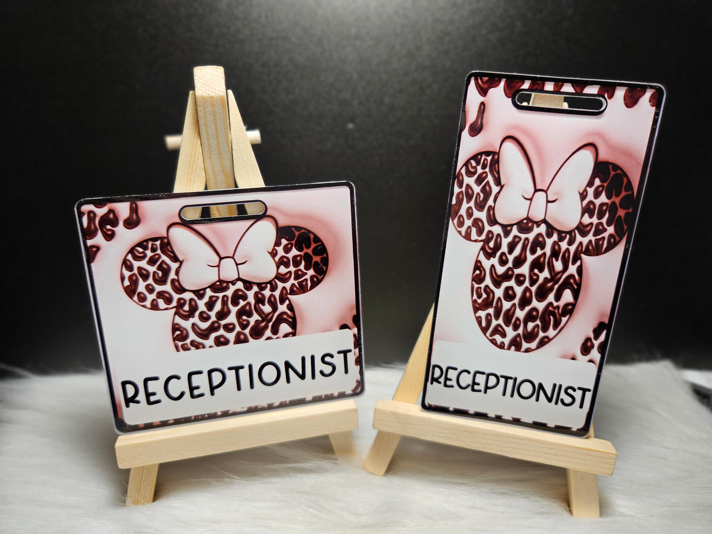 Badge Buddy-Minnie Mouse Leopard Print