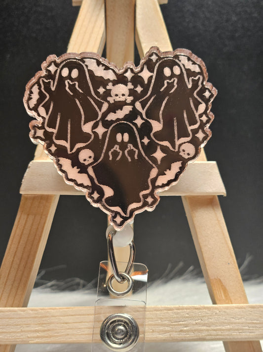 Naughty Ghost Mirrored Badge Reel