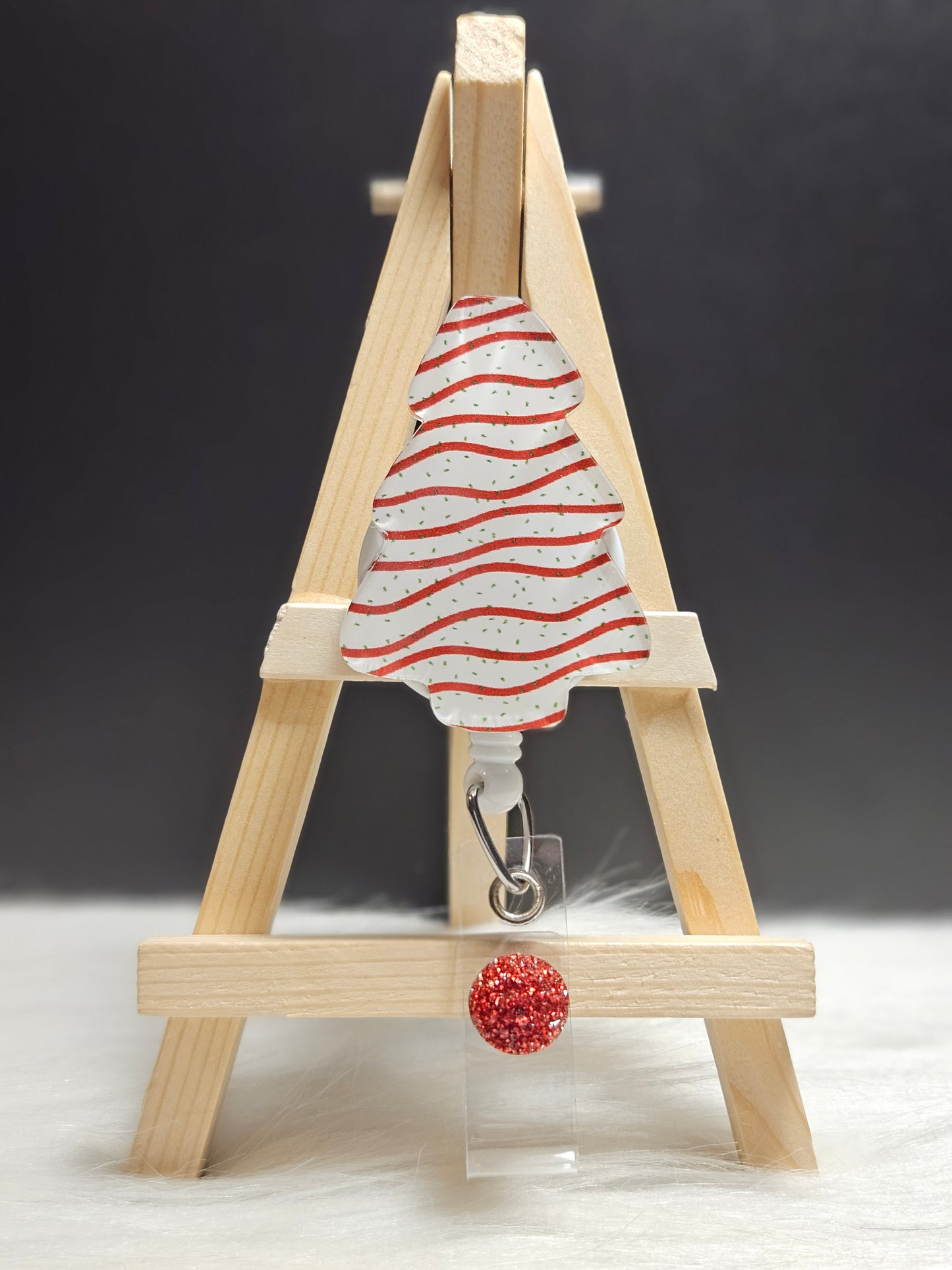 Christmas Tree Snack Cake Badge Reel