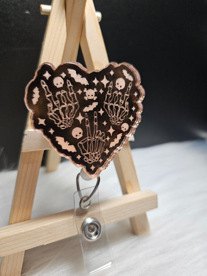 Skeleton Hands Mirrored Badge