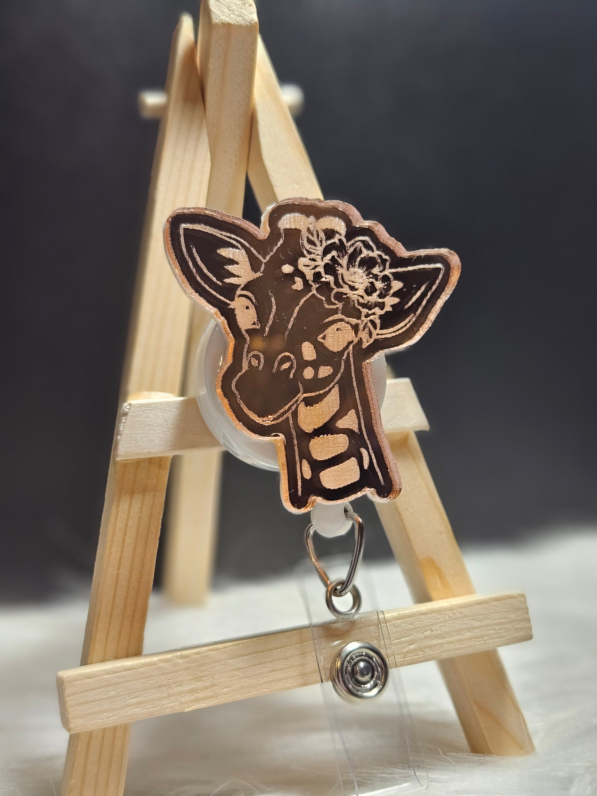 Mirrored reflective acrylic badge reel for ID badges
