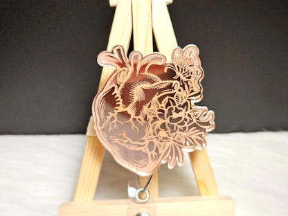 Mirrored reflective acrylic badge reel for ID badges
