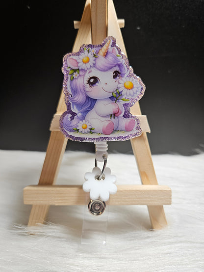 Unicorn with daisy Badge Reel