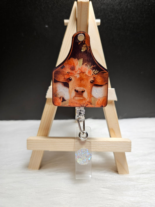 Cow Tag Badge Reel