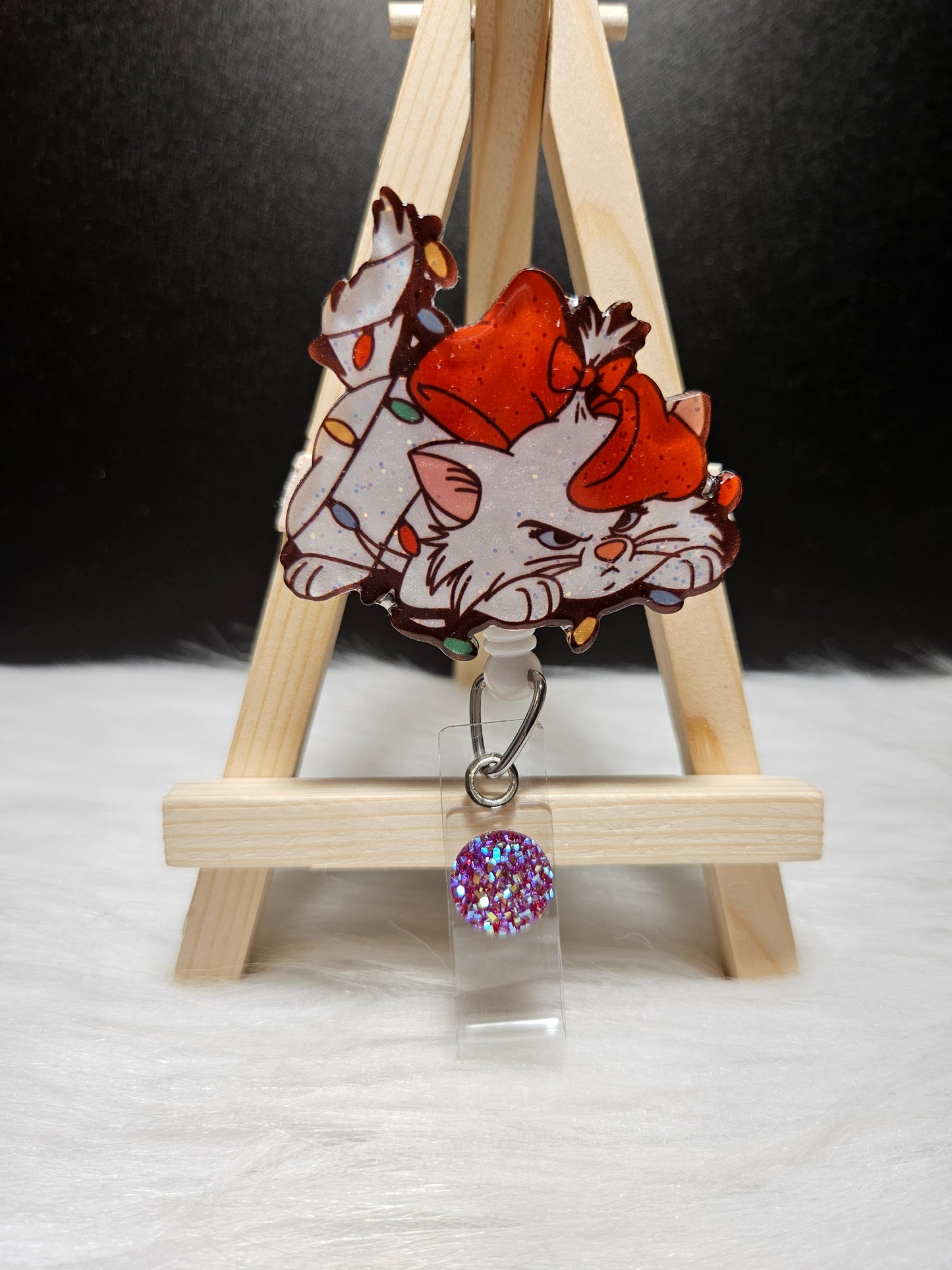 Christmas Marie Cat Badge Reel