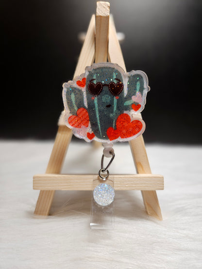 Valentine Cactus Badge Reel