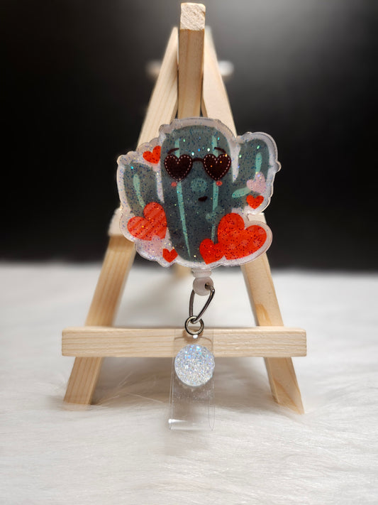 Valentine Cactus Badge Reel