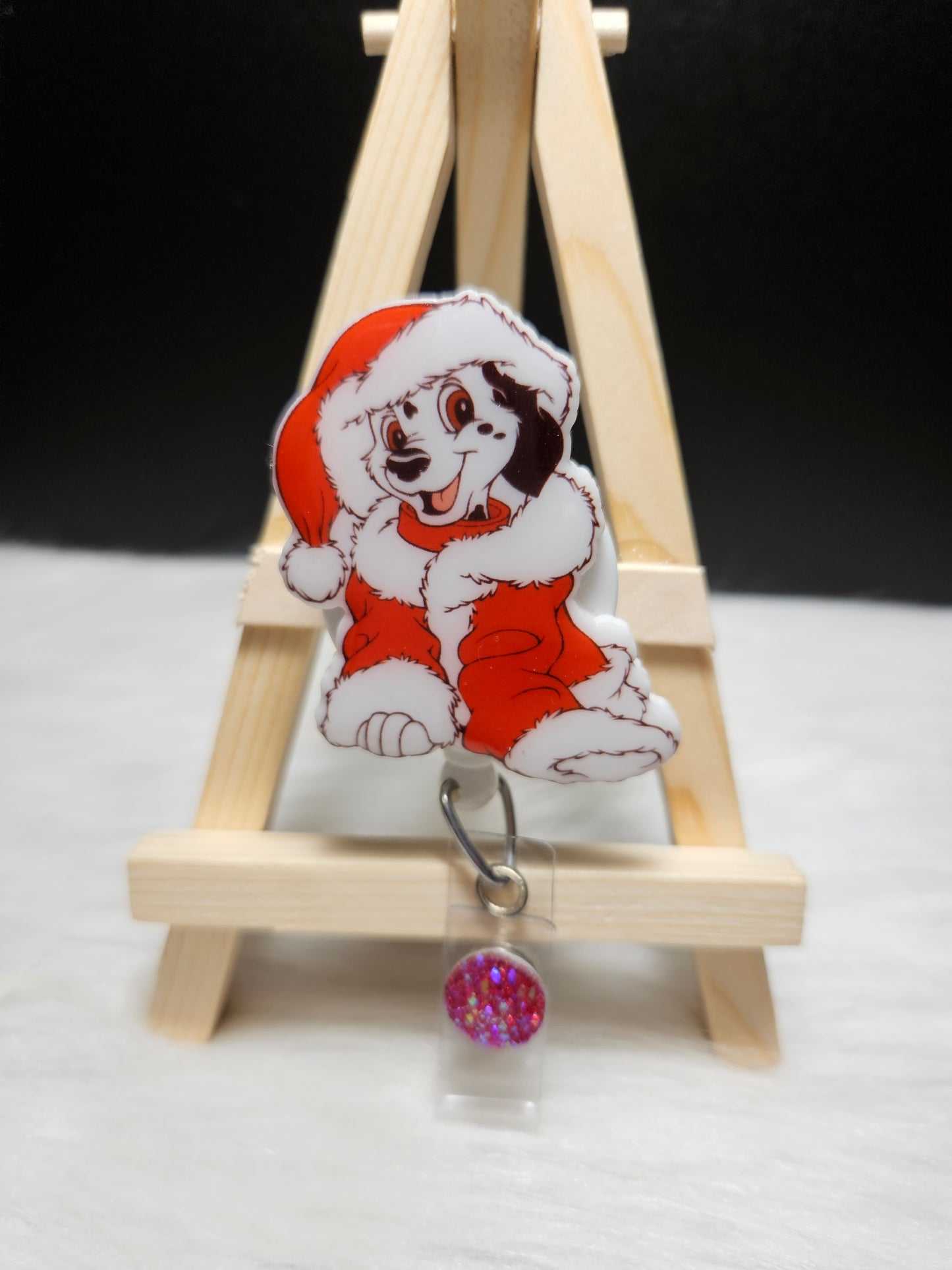 Dalmatian Christmas Badge Reel