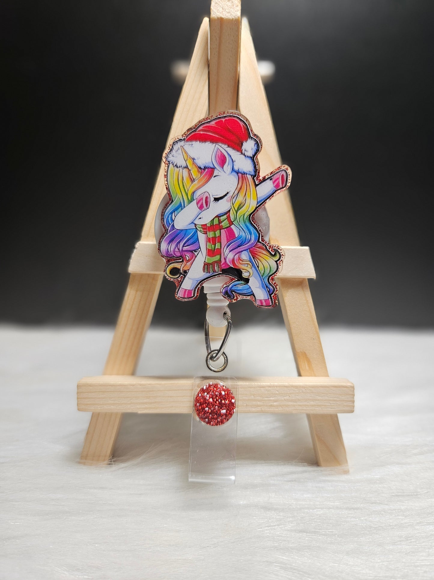 Dancing Christmas Unicorn Badge Reel