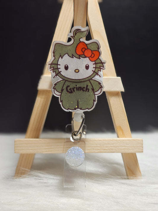 Kitty Grinch Badge Reel