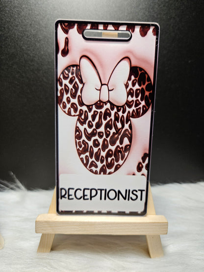 Badge Buddy-Minnie Mouse Leopard Print