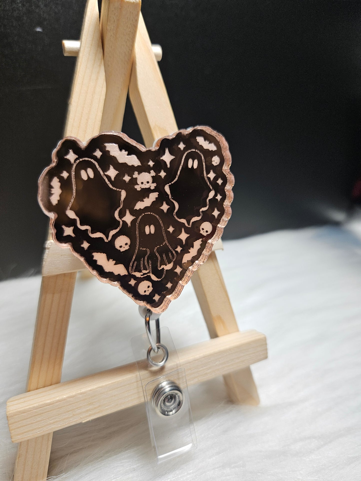 Ghost With Bats Mirrored Badge