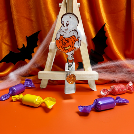 Casper Ghost Badge Reel - Halloween Retractable ID Holder