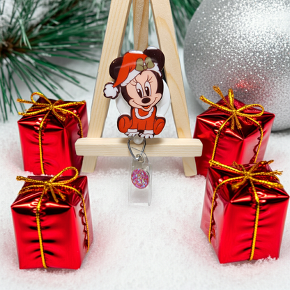 Baby Christmas Mouse Badge Reel