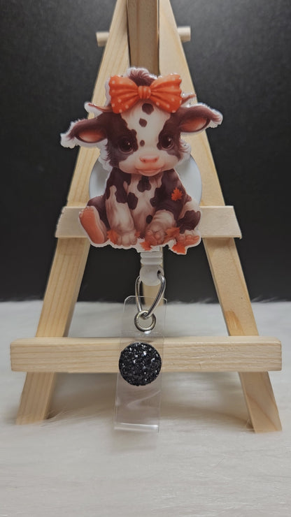 Fall Cow Badge Reel