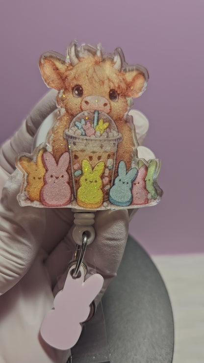 Highland Cow With Peeps Badge