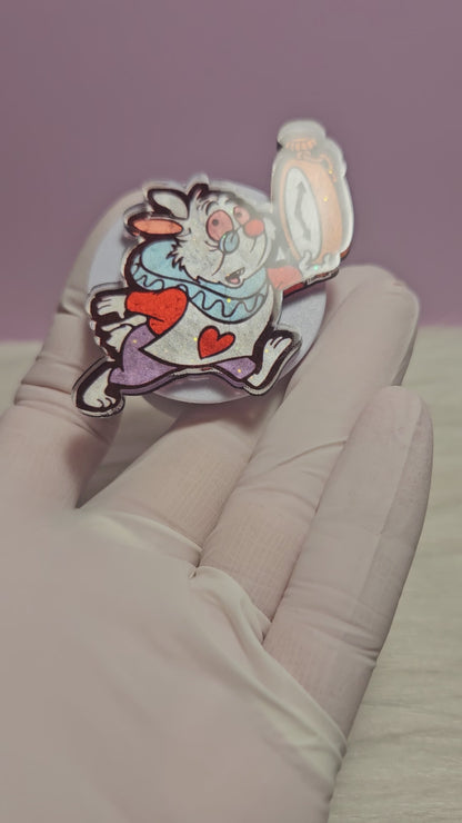 Phone Grip-White Rabbit Mad Hatter