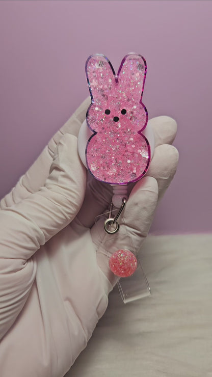 Glitter Easter Bunny Badge