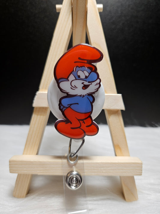 Smurfs Badge Reel - Retractable ID Holder for Nurses & Medical Staff