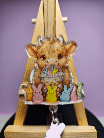 Highland Cow With Peeps Badge