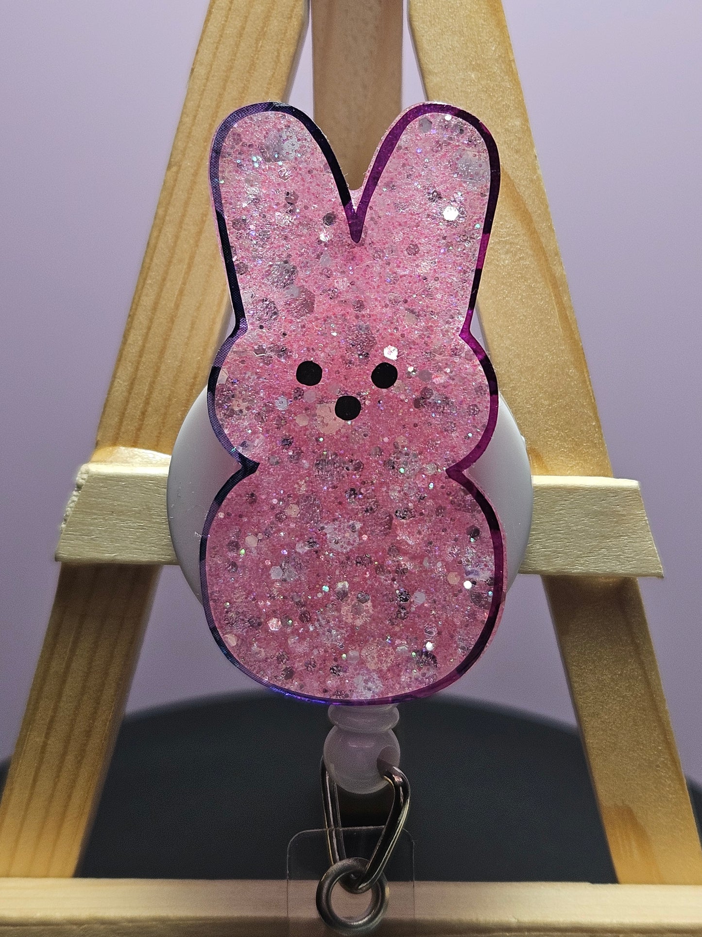 Glitter Easter Bunny Badge