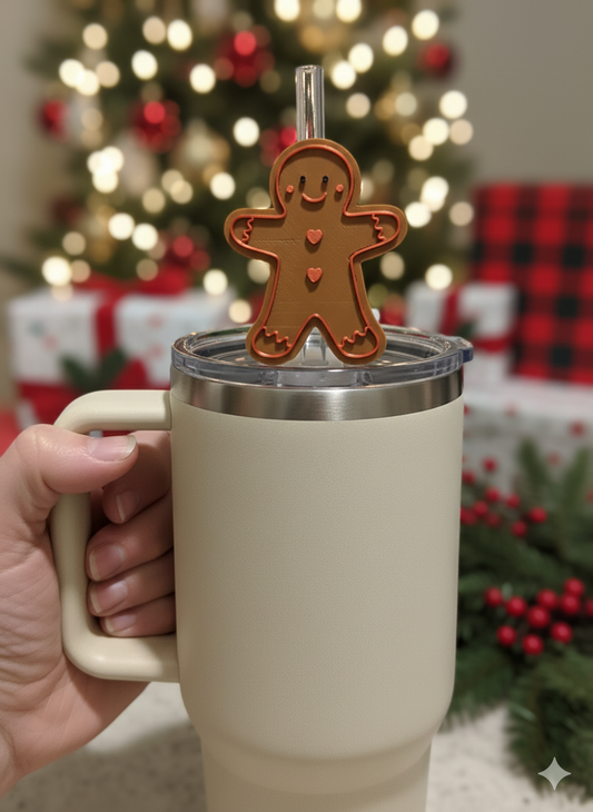 Straw Topper Gingerbread Man