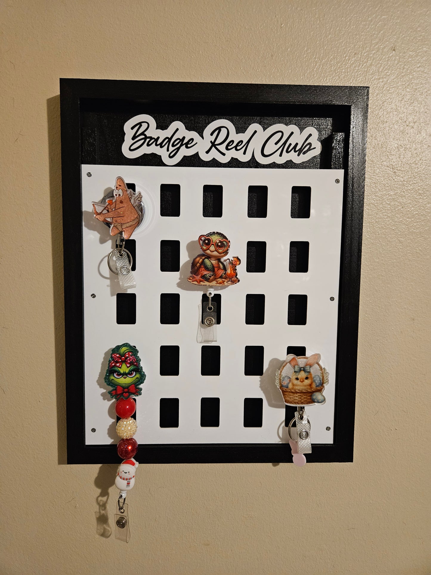 Badge Reel Storage Board Wall Mount