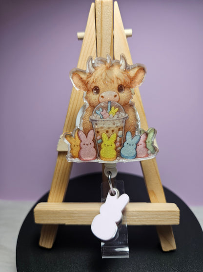 Highland Cow With Peeps Badge
