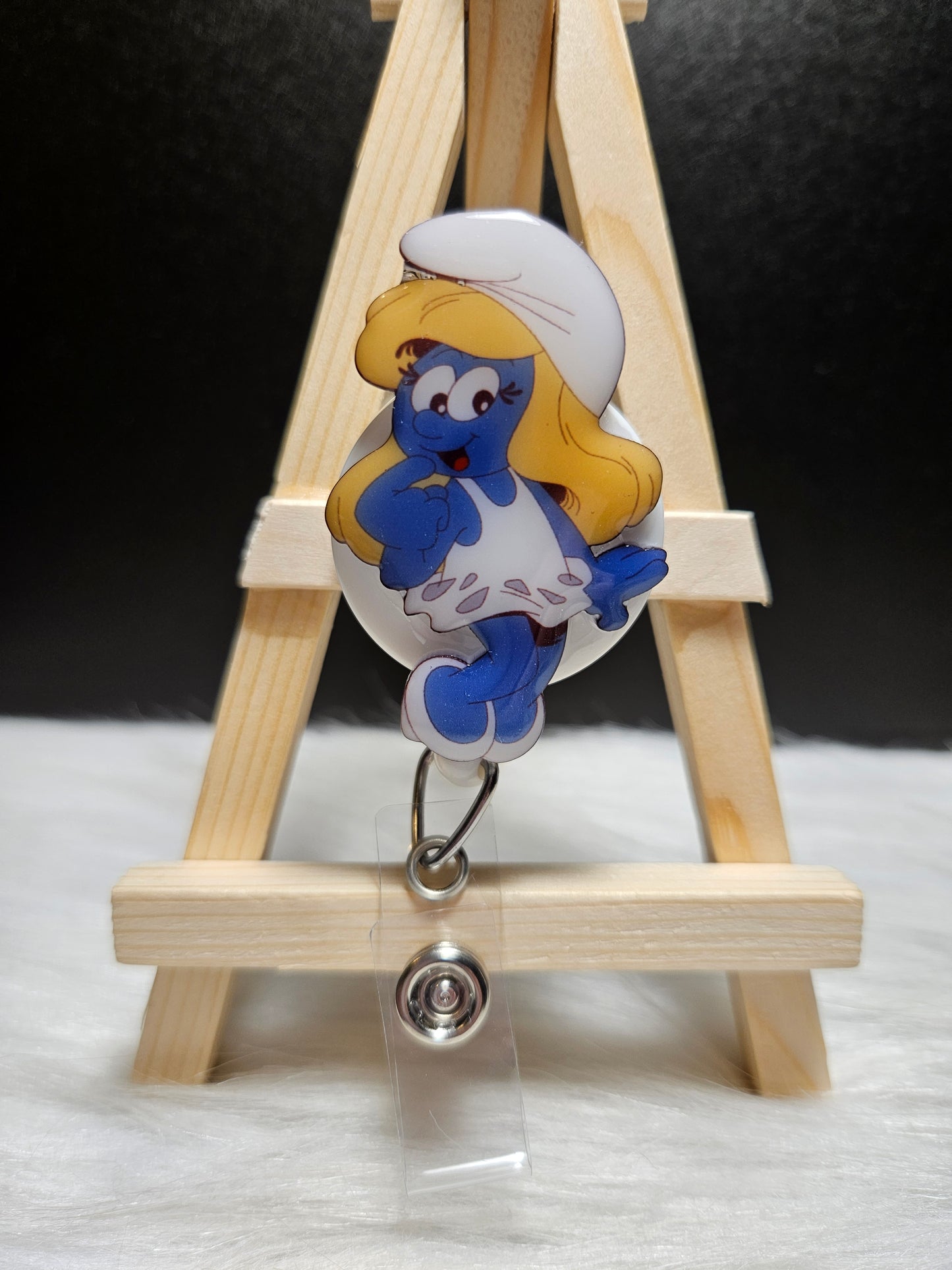 Smurfs Badge Reel - Retractable ID Holder for Nurses & Medical Staff