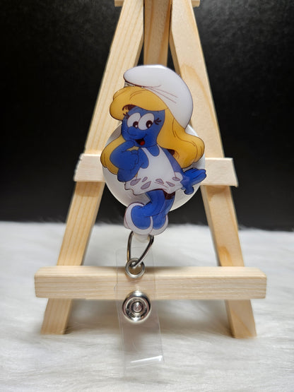 Smurfs Badge Reel - Retractable ID Holder for Nurses & Medical Staff
