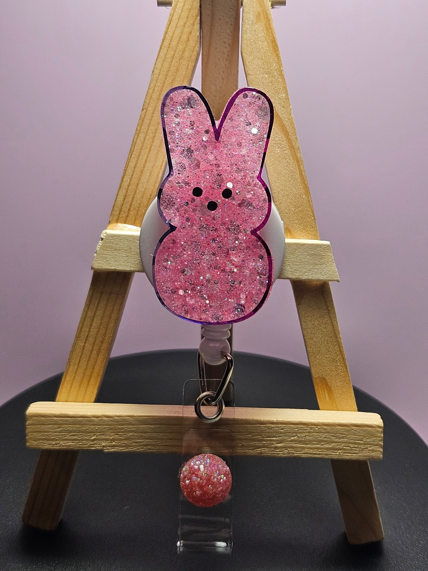 Glitter Easter Bunny Badge