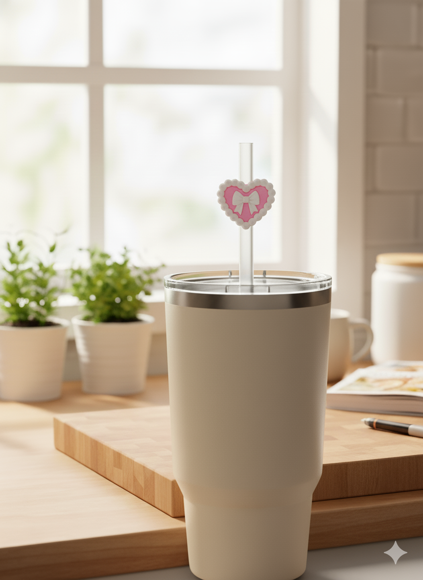 Straw Topper Valentine's Cake