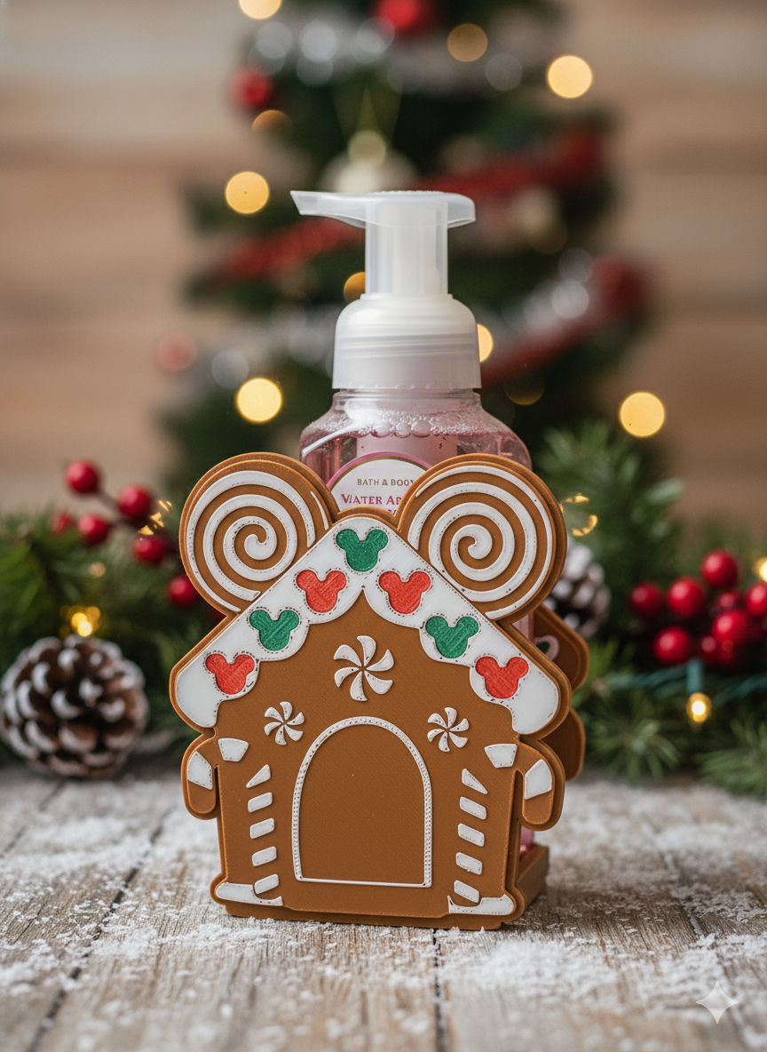 3D Printed Gingerbread House Soap Holder - Festive Holiday Design