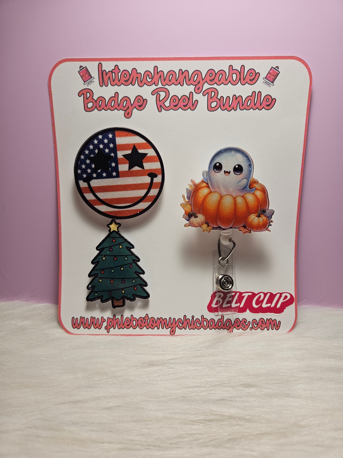 Interchangeable Holiday Badge Reel Set