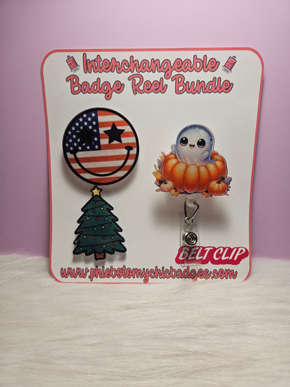 Interchangeable Holiday Badge Reel Set