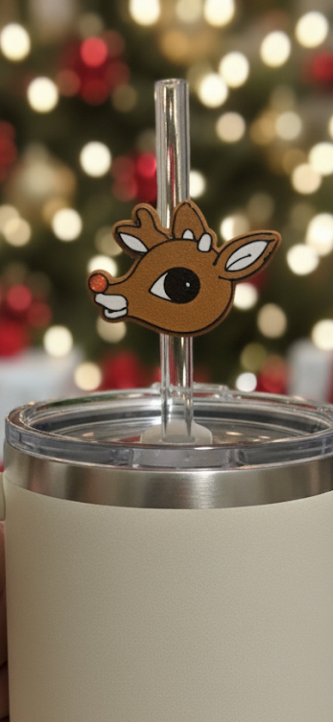 Straw Topper Rudolph