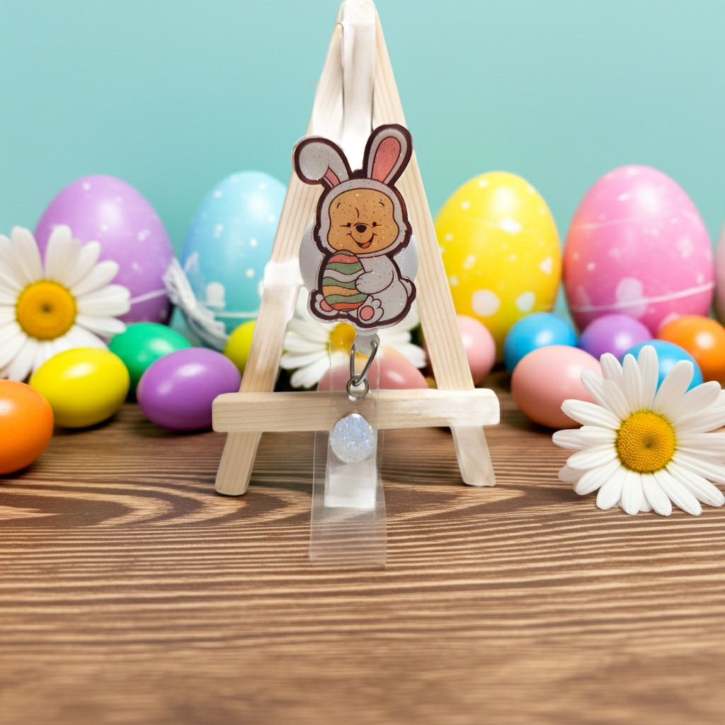 Baby Easter Pooh Badge Reel